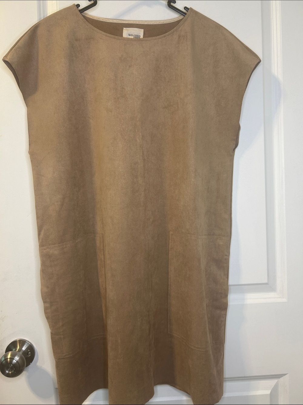 Wilfred Suede-Look Tan Shift Dress